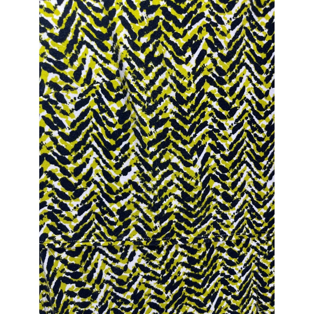 Ann Taylor Sheath Dress Womens Small Yellow Chevron Print Sleeveless Career - Picture 6 of 7